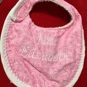 Pink Swirl Baby Bib